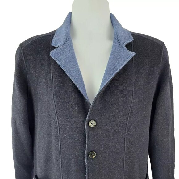 Maurizio Baldassari Brera Reversible Knit Wool Swacket Blazer Cardigan 52 M - Picture 1 of 16